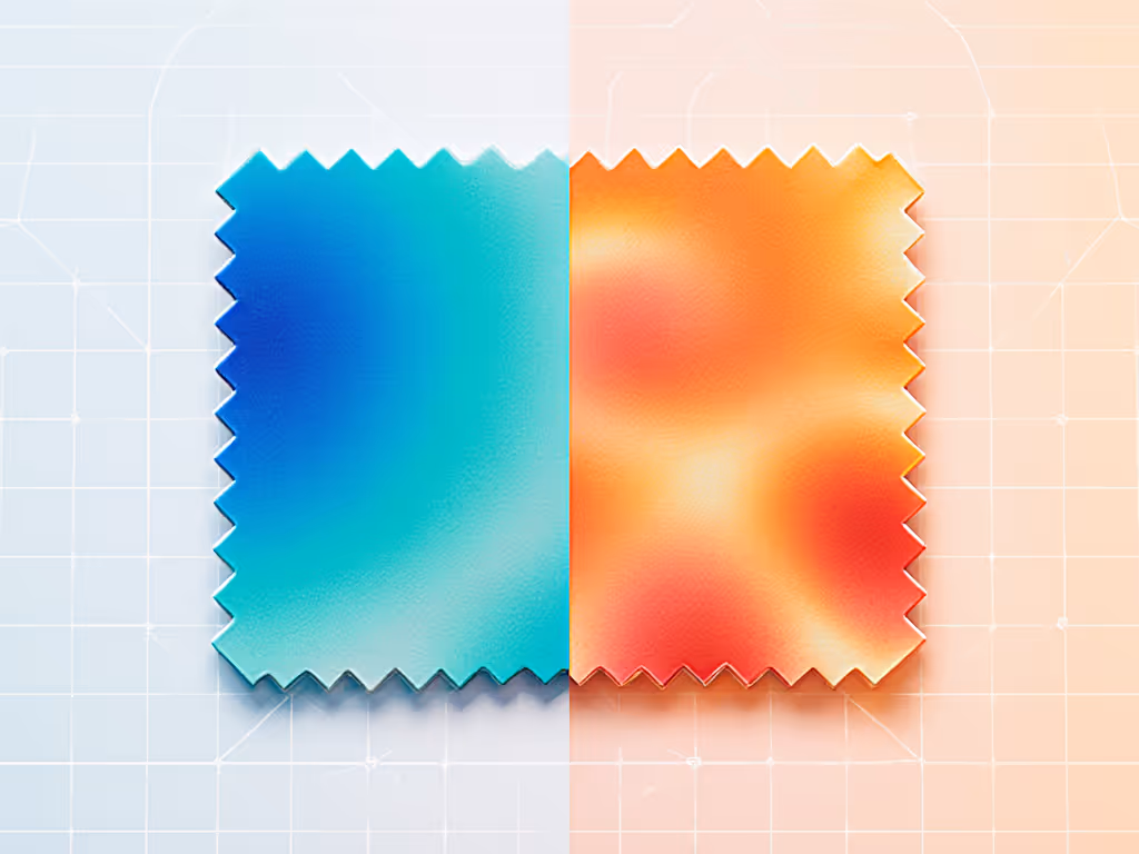 heat mapping diagram showing temperature differences between baby wrap fabrics