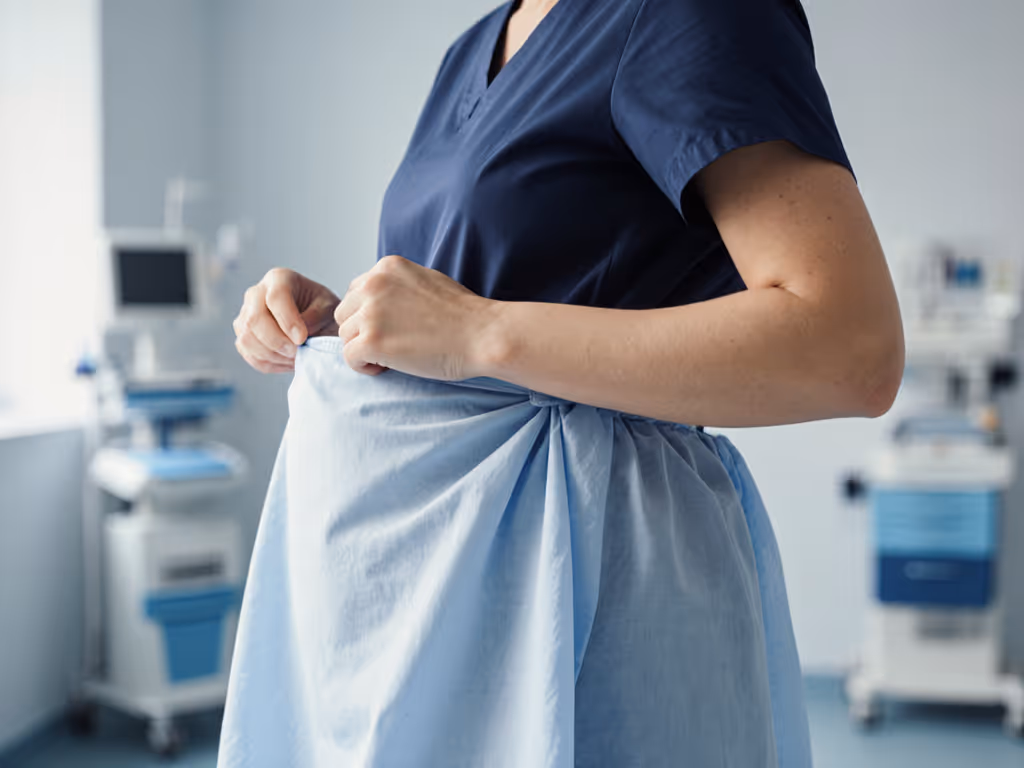 healthcare_worker_adjusting_carrier_under_hospital_gown